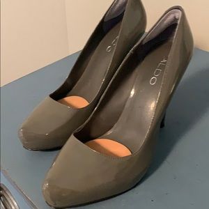 Aldo Grey Patent Pumps
